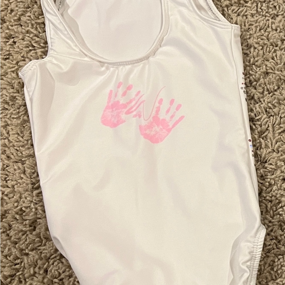 White Rhinestone Gymnastics Leotard - Picture 2 of 2